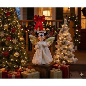 Vintage 1995 Disney Telco Christmas Minnie Mouse Animate Golden Angel - Untested